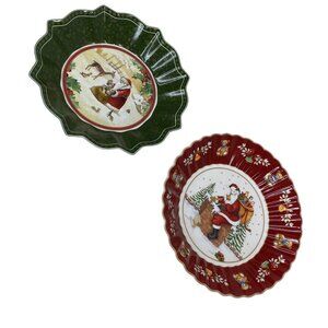 Villeroy & Boch Christmas Porcelain Serving Bowls Set Of 2 Santa Claus